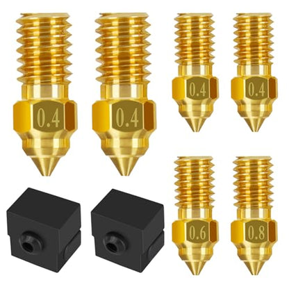 Comgrow 6pcs Ender 3 V3 SE Nozzle Kit - size: 0.4mm 0.6mm 0.8mm, style: Brass Nozzle