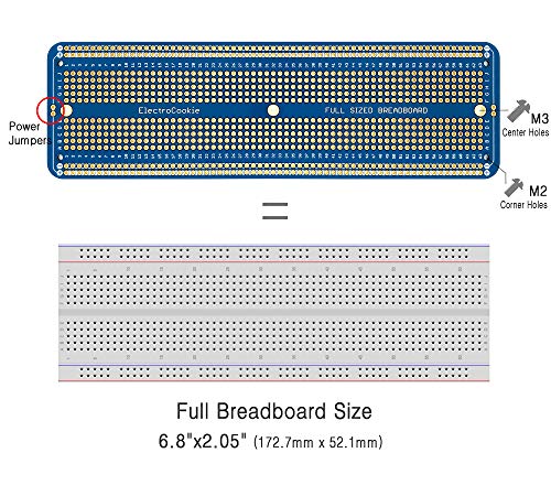 ElectroCookie Solderable Breadboard Large PCB Board for Electronics Projects Compatible for DIY Arduino Soldering Projects, Gold-Plated (3 Pack, Blue) - color: 1.Blue