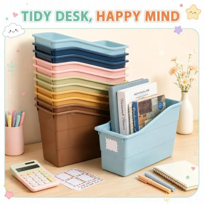gisgfim 12 Pack Large Book Bins with Labels (Retro) - color: Retro