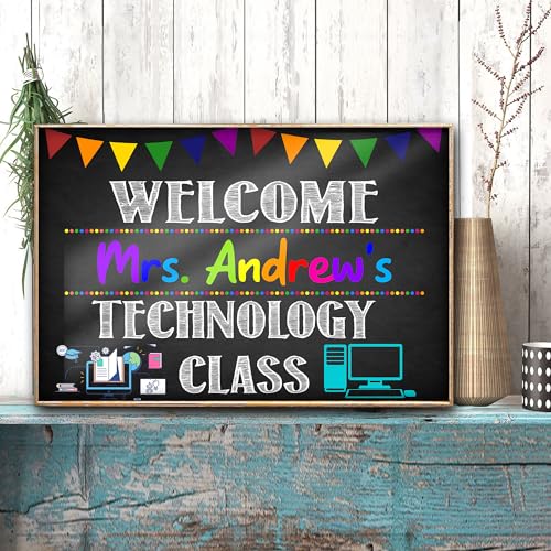 Jinniee Personalized PC Poster Computer Science Classroom Poster, Stem Technology Education Chart, Keyboard Coding Computer Lab Wall Art For Kids Class, Digital Keyboarding Posters - color: H