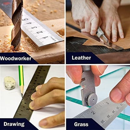 Metal Ruler 18 Inch, Non-Slip Cork Backing, Ink Bleed-Resistant Edge, 2 Pcs - style: 18" 2 PCS