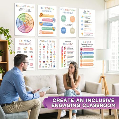 KIDS KING 12 Learning Posters - Mental Health (10"x14") - color: Mental Health