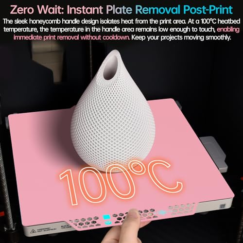 BIQU CryoGrip Pro Glacier Build Plate for Bambu-Lab 3D Printers - color: Glacier-Pink, size: 257*257MM, style: Glacier