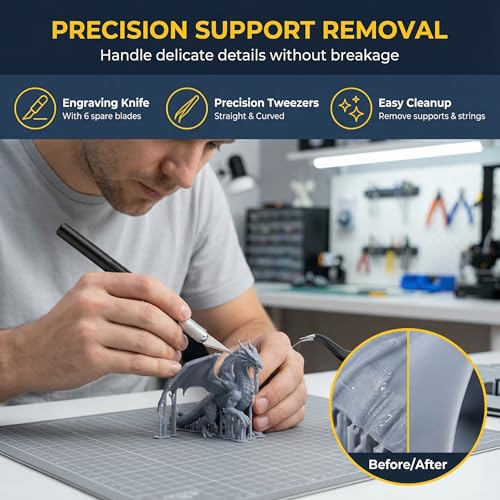 34 in 1 3D Printer Tools Kit, Accessories for FDM & SLA Printers