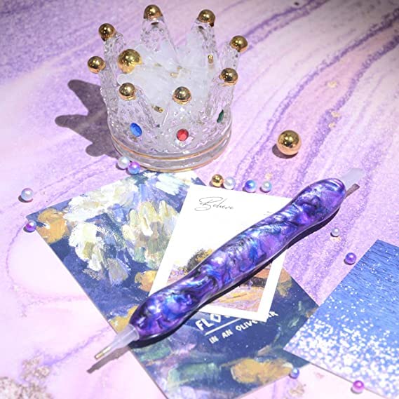 Praise V Do Purple Diamond Painting Art Drill DotAccessories Tools Pen, Rhinestone Gem Picker Tool for Diamond Art Painting, Nail Art, Bead Dot Art - color: Forest Purple