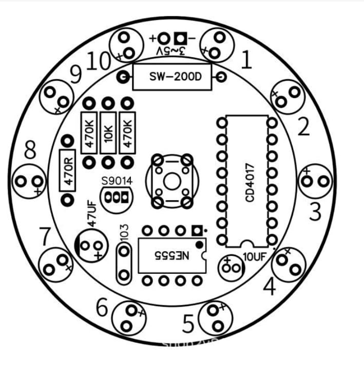 Soldering Practice Kit DIY Electronics Learning Board Shake to Spin Lucky Wheel