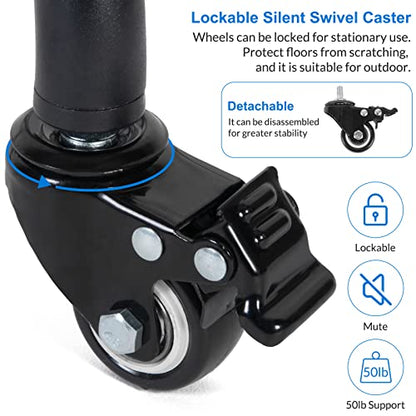Tossbiss Laptop Tripod on Wheels with 2 Shelves