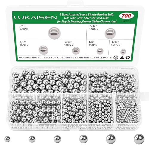 700 Pcs G25 Chrome Steel Bearing Balls Kit, 3/32"-1/4" Imperial - size: 700Pcs ASE