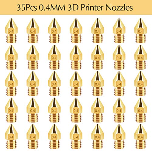 TUPARKA 40Pcs 0.4mm Ender 3 Nozzle Kit 3D Printer Nozzles MK8 Brass Extruder Nozzles for Makerbot Creality CR-10 with Storage Box