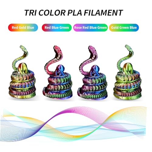 YOUSU 3D Printer Filament Tri Color Silk PLA Filament 1.75mm 250g*4 Pack - color: D1-tricolor 250*4 Pack, size: D-Tri Color Pack