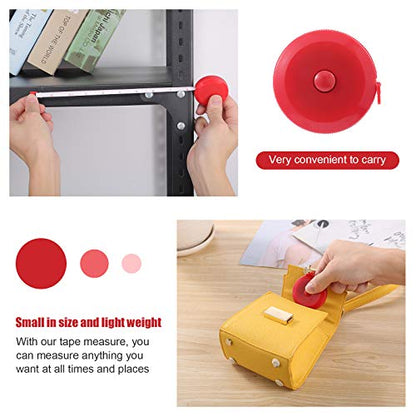 Tape Measures Retractable, Fabric Measuring Tape, 60 Inch Small Sewing Tape Measure for Craft Nursing Medical Travel(3 Pack/Red) - color: Red