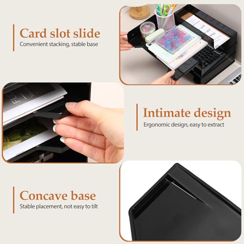 DoubleFill 8 Pcs Stackable Letter Tray Plastic Paper Tray, Black - color: Black