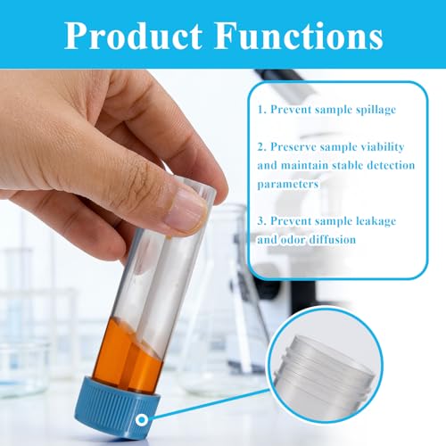 Stool Sample Collection Kit,25-30ml Screw Top Sample Jar with Spoon ﻿ - color: LIGHT BLUE