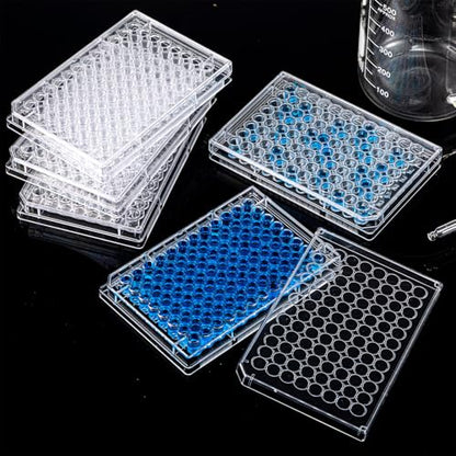 Weysat 20 Pcs 96 Well Tissue Culture Plates with Lids Flat 4.92x3.34x0.63 "