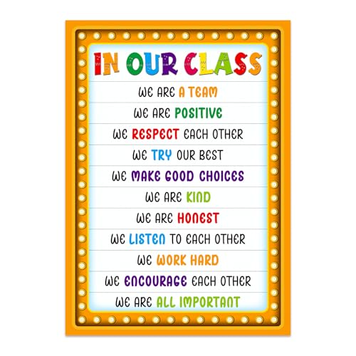 GMEMNOV Classroom Rules Poster, 11.8 x 16.5 Inch Laminated Class Sign - color: Class Rules Poster