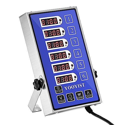 Commercial 6 Channel Digital Kitchen Timer Loud Alarm Cook Timer - color: Blue