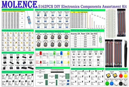 5162pcs DIY Electronics Components Kit Assortment
