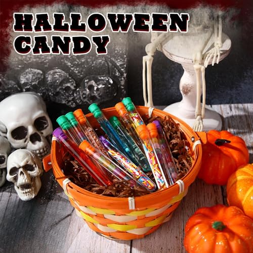Flutesan 90 Pack Halloween Test Tubes Clear Plastic with Caps for Shots
