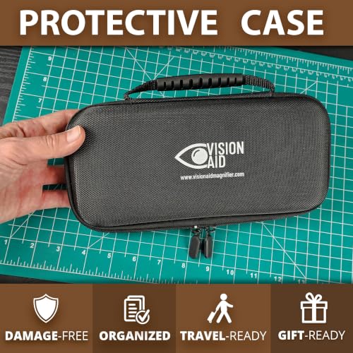 30x 10x VisionAid Hands-Free Magnifying Glass with Stand, Bright LED Light, Sturdy Storage Case - Handheld Magnifier for Reading - size: Battery Powered - 36 Ultra Bright LED with Case