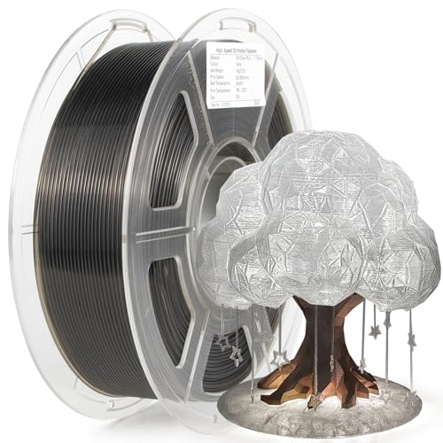 iSANMATE Rapid Clear Grey PLA Filament 1.75mm, 3D Printer Filament Transparent Filament, for Bambu Lab 3D Printers, AMS, AMSLite, 1kg Spool (2.2lbs) - color: Clear-grey