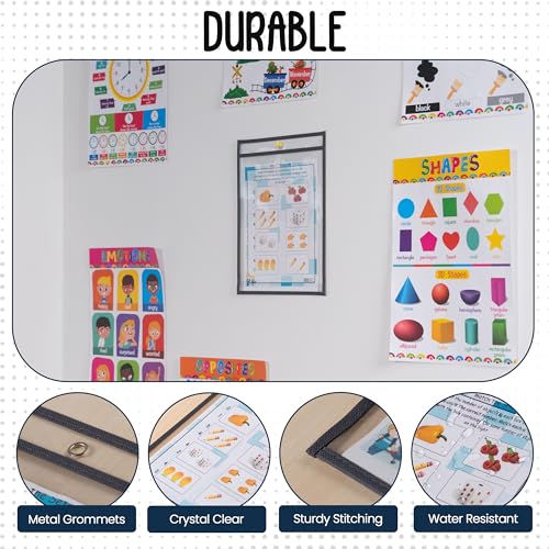 Essex Wares - 6 Pack, Gray Dry Erase Pockets, 10" Wide x 13.5" Tall - color: Gray