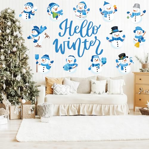 48Pcs Winter Snowman Cutouts, Cute Snowman Paper Cut Outs Bulletin Board Decor for Winter Christmas Holiday Home Office Classroom Chalkboard Window Wall Door Decor - style: Snowman
