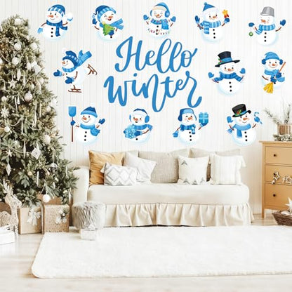 48Pcs Winter Snowman Cutouts, Cute Snowman Paper Cut Outs Bulletin Board Decor for Winter Christmas Holiday Home Office Classroom Chalkboard Window Wall Door Decor - style: Snowman