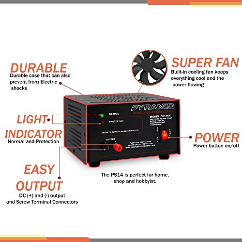 Universal Compact Bench Power Supply - 12 Amp Linear Regulated Home Lab Benchtop AC-to-DC 12V Converter