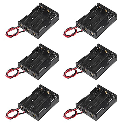 ACEIRMC AA Battery Holder Bundle 1.5V Single AA Battery Holder, 2 X 1.5V 3V AA Battery Holder, 3 X 1.5V 4.5V AA Battery Holder, 4X 1.5V 6V AA Battery Holderwith Leads (6pcs 3 Slot) - color: 6pcs 3 slot