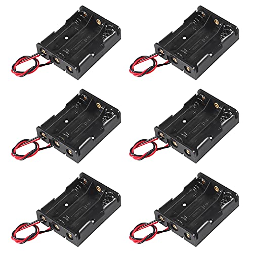 ACEIRMC AA Battery Holder Bundle 1.5V Single AA Battery Holder, 2 X 1.5V 3V AA Battery Holder, 3 X 1.5V 4.5V AA Battery Holder, 4X 1.5V 6V AA Battery Holderwith Leads (6pcs 3 Slot) - color: 6pcs 3 slot
