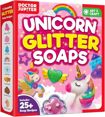 Doctor Jupiter Unicorn Glitter Soap Making Kit for Kids Ages 6+ - style: Unicorn Glitter Soaps: 6+