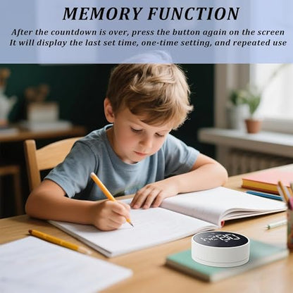 Digital Kitchen Timer - Magnetic 199-Minute Countdown Countup Timer with Large LED Display,Volume Adjustable, Visual timers for Cooking,Gym,Meeting,Classroom,Study,Work,Outdoor Activities - color: White