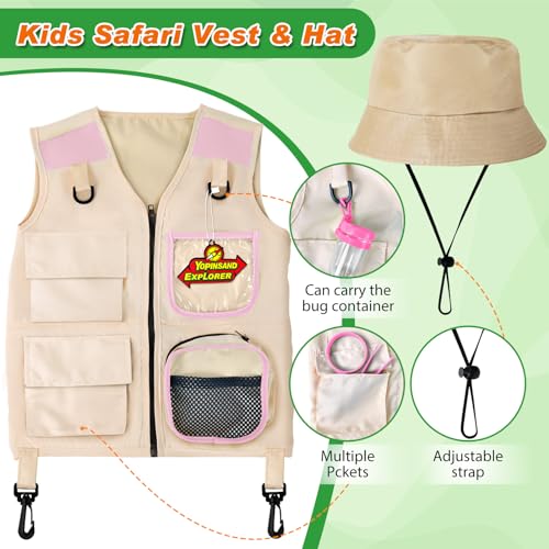 YOPINSAND Kids Explorer Kit & Bug Catcher Kit, Kids Outdoor Exploration Set - color: Pink