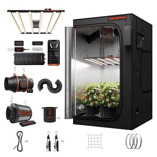 Spider Farmer 4x4x6.6ft G5000 Indoor Grow Tent Kit w/GGS AC10 Power Strip - size: 48"x48"x80"-AC10 Power Strip