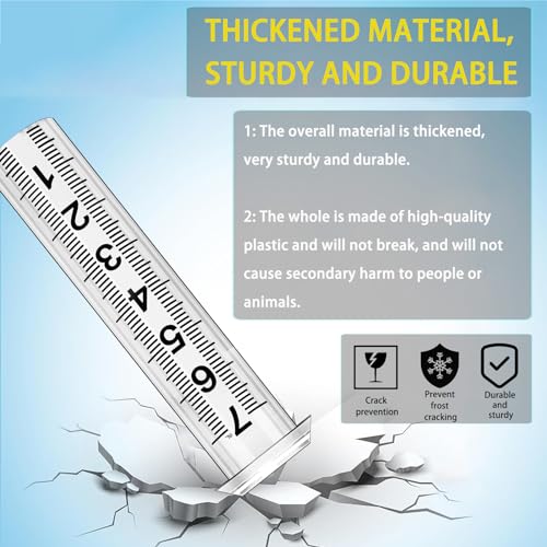 Rain Gauge Replacement Tube,7" Capacity Accurate Rain Gauge Tube for Yard,Upgraded Rain Gauge Outdoor Freeze Proof Tube,Plastic Rain Meter Tube,Rainfall Measure Tube,1 Thickened Tube with 1 Brush - color: Plastic Rain Gauge Tube A