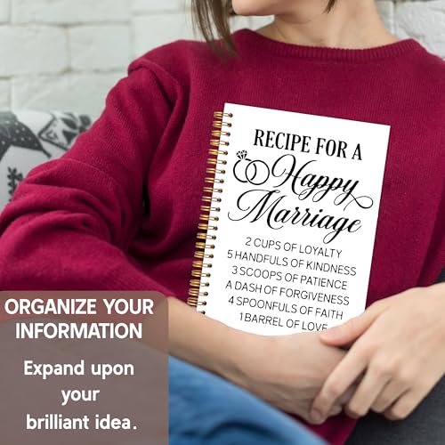 KAOWT Wedding Spiral Notebook, Just Married Funny Wedding Bridal Shower Engagement Journal Notebook, Just Married Notebooks Engagement Bride Office Supplies Gifts for Women, 5.5x8.3 Inch - color: married
