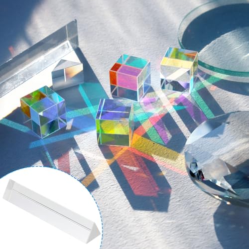 PATIKIL 150mm/6 Inch Triangular Prism, 2 Pack Glass Optical Crystal Rainbow Prism for Photography Physics Lights Taking Photo, Clear - size: 150mm/6 Inch