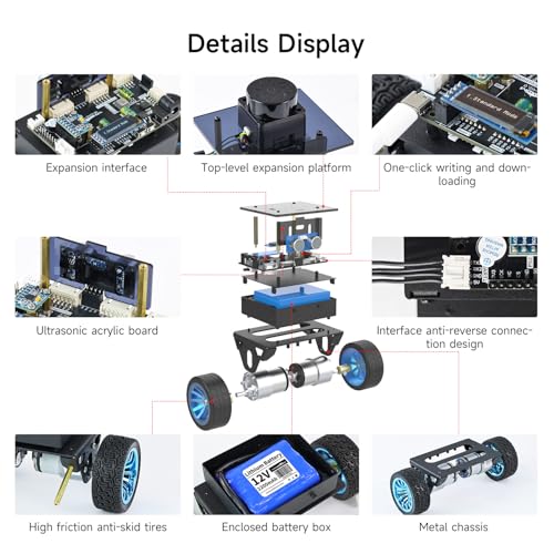 Yahboom STM32 2wd Self-Balancing Robot,Two-Wheeled Intelligent Robot Chassis Kit,PID Obstacle Avoidance Encoder Motor (Standard Kit)