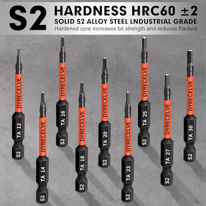 DYRECELVE 10-Pack Triangle Screwdriver, 2.56-In Magnetic Triangle Bit Set