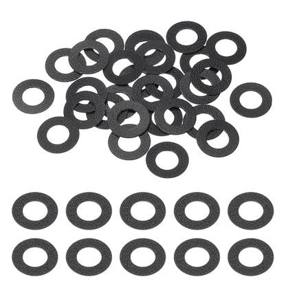 uxcell 30 Pcs M5 PVC Flat Washers 5mm ID 10mm OD 0.5mm Thick Plain Washer Grommets Plastic Sheet Gasket Fastener Sealing Spacer Gasket Ring Water Hose Washers, Clear Black - size: 5mm x 10mm x 0.5mm
