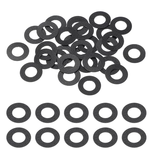 uxcell 30 Pcs M5 PVC Flat Washers 5mm ID 10mm OD 0.5mm Thick Plain Washer Grommets Plastic Sheet Gasket Fastener Sealing Spacer Gasket Ring Water Hose Washers, Clear Black - size: 5mm x 10mm x 0.5mm