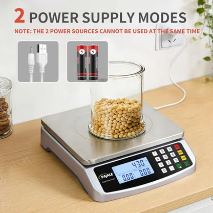 Large Food Scale 22 lb, Commercial Kitchen Scale 10kg with Price Computing, 0.02oz/0.5g, 304 Stainless Steel Digital Scale for sourdough Bread Baking Cooking Meat Restaurant Vegetables Farm - color: SILVER 10KG