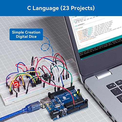 SunFounder Project Complete Starter kit Compatible with Arduino UNO R3 Arduino IDE/Scratch Coding with 42 Detailed Online Tutorials