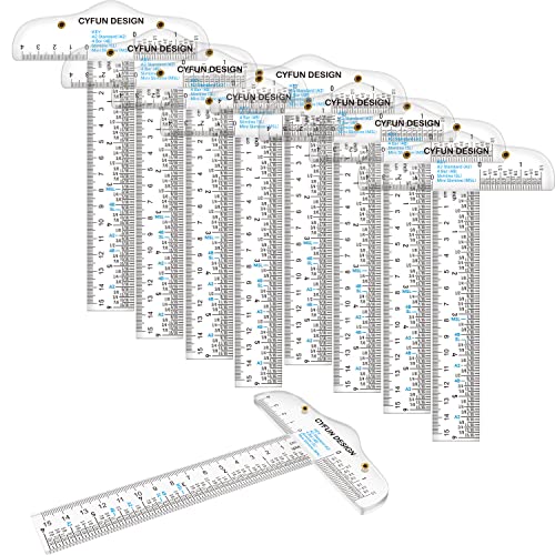 20PCS 6 Inches/15cm Acrylic Clear T-Square Ruler, Inches and Metric, T Square Ruler, Transparent, T Ruler, for Crafting Drafting and General Layout Work Art Framing & Drafting Scrapbooking Crafting - color: 20PCS T-Square Ruler