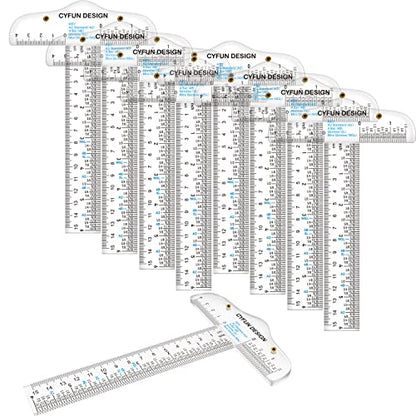 20PCS 6 Inches/15cm Acrylic Clear T-Square Ruler, Inches and Metric, T Square Ruler, Transparent, T Ruler, for Crafting Drafting and General Layout Work Art Framing & Drafting Scrapbooking Crafting - color: 20PCS T-Square Ruler