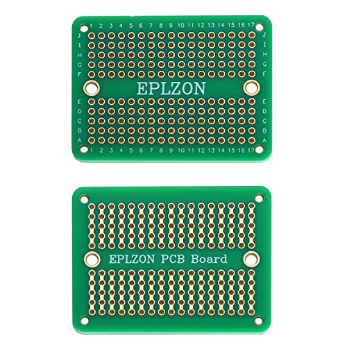 Solderable Breadboard PCB Board Gold-Plated Solder Breadboard for DIY Electronics Projects Apply to Arduino Soldering Projects 3.5"x2.05" (5 Pack + 2 Mini Board, Green) - color: Green