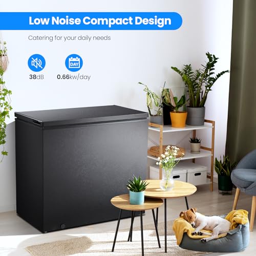 Kismile 7.0 Cubic Feet Chest Freezer, Deep Freezer for Home, Black - color: Black, size: 7.0 Cu.ft