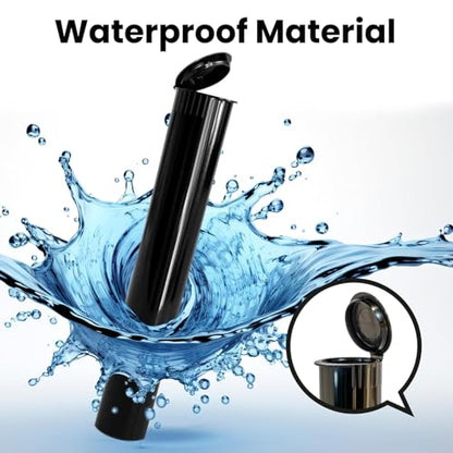 100 Pack 116mm Tubes Black King Size - Plastic Pop Top Tubes with Squeeze Cap - Airtight, Waterpoof and Child Proof Container (100 Count) (Black 116mm 100Pack) - color: Black 116mm 100pack