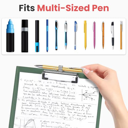 Sooez Foldable Clipboard Folder, A4 Folding Clip Board with Pen Loop - color: Gray Blue
