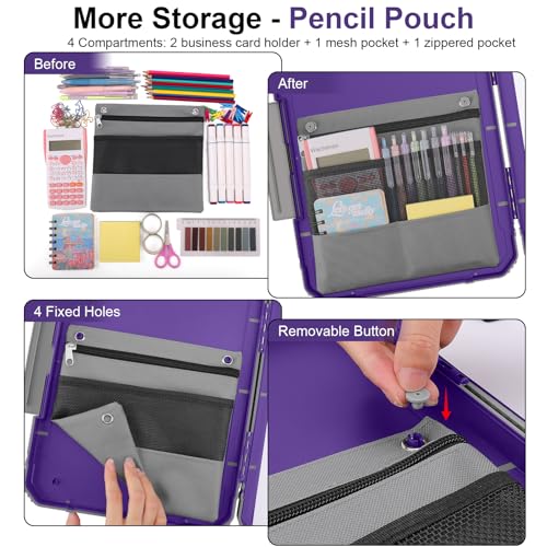 Clipboard, Clipboard with Storage, Heavy Duty Clip Boards 8.5x11, Protective Over Molded Edge, Plastic Clipboards, Contractor Folder with Internal Pen Pouch for Driver (Dark Purple) - color: Dark Purple